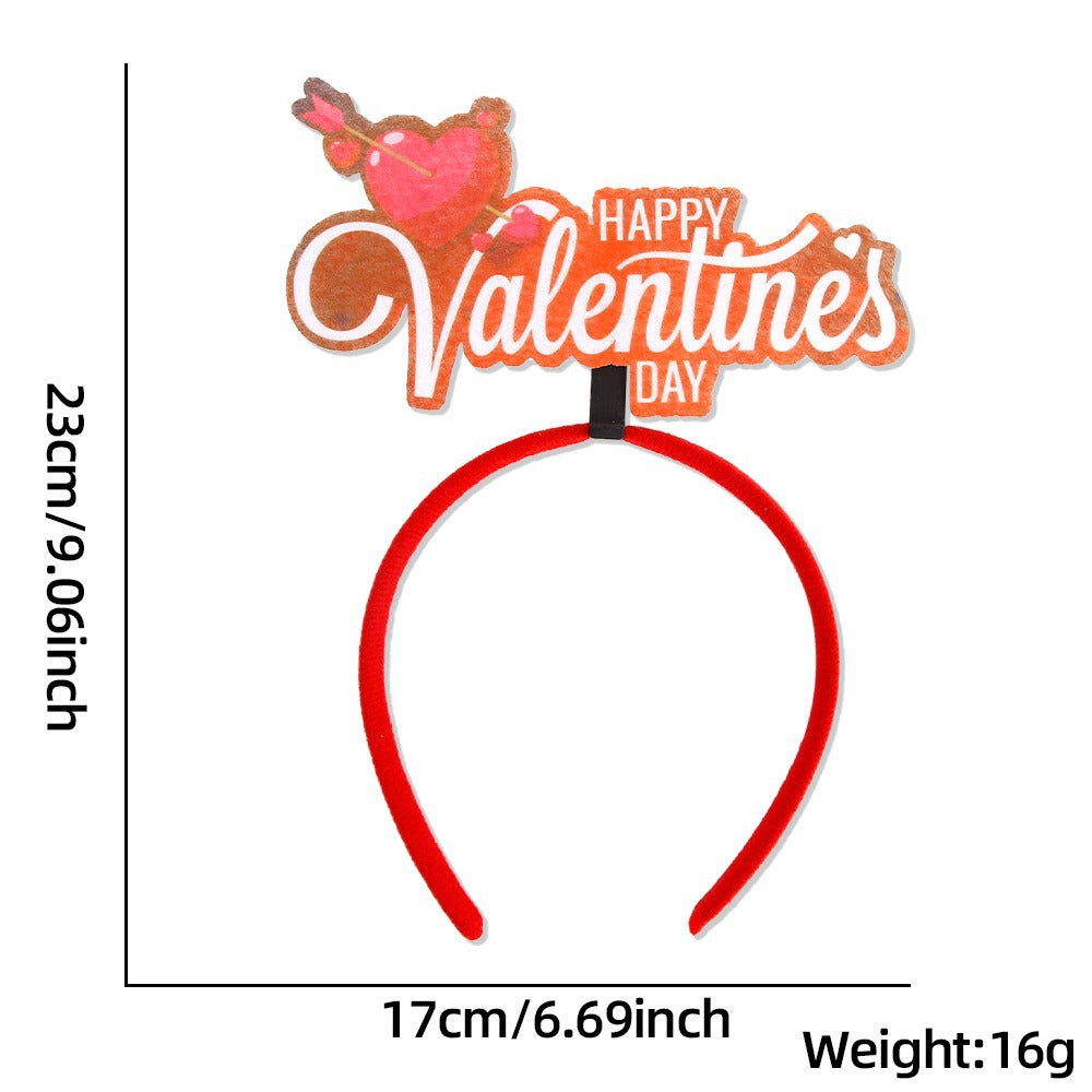 Wholesale 10pcs valentine's day love key hairband romantic party decoration hairpin letter headband hair accessories